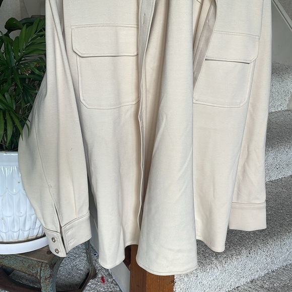 H&M Cream Lightweight Oversized Shirt Jacket Casual Fit - Picture 5 of 13